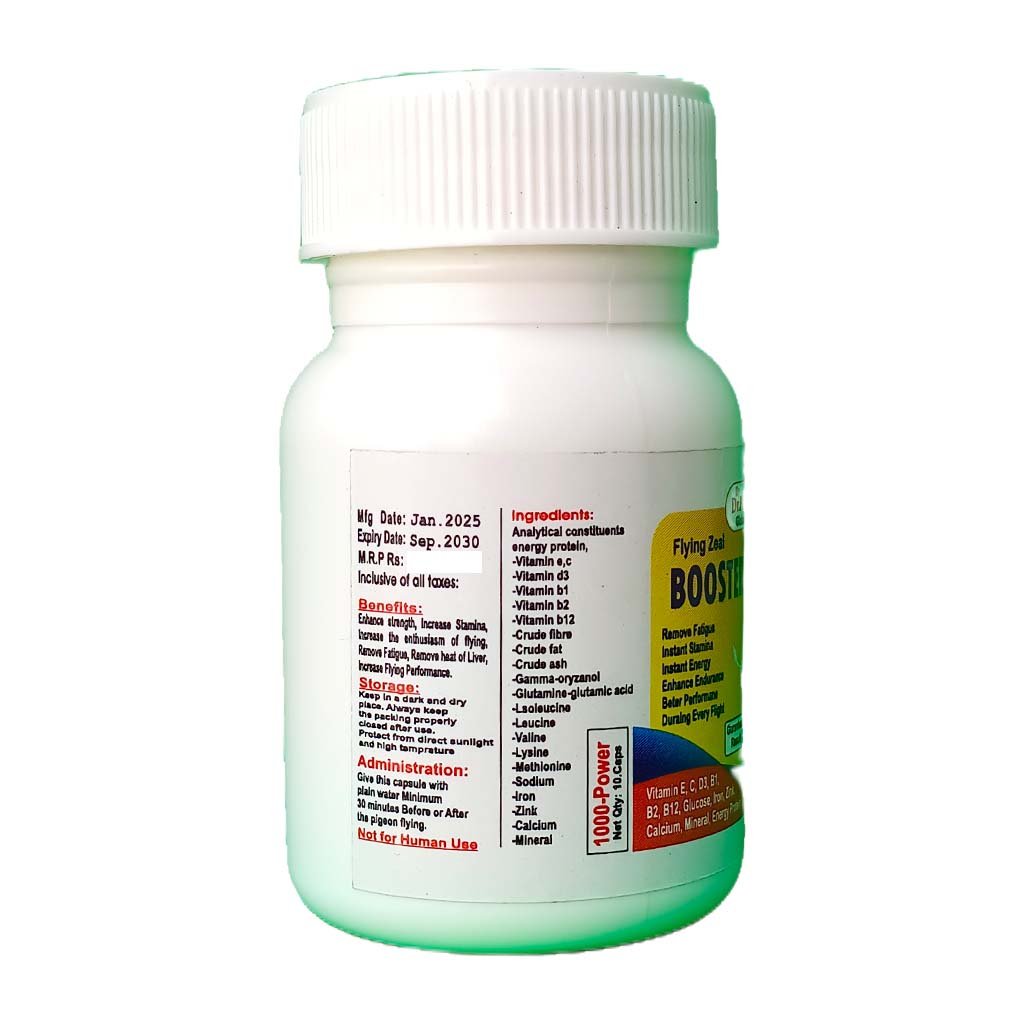 Booster-10x Caps Pigeon Product By Dr PDX 8 BOOSTER 10X 1000P BACK A