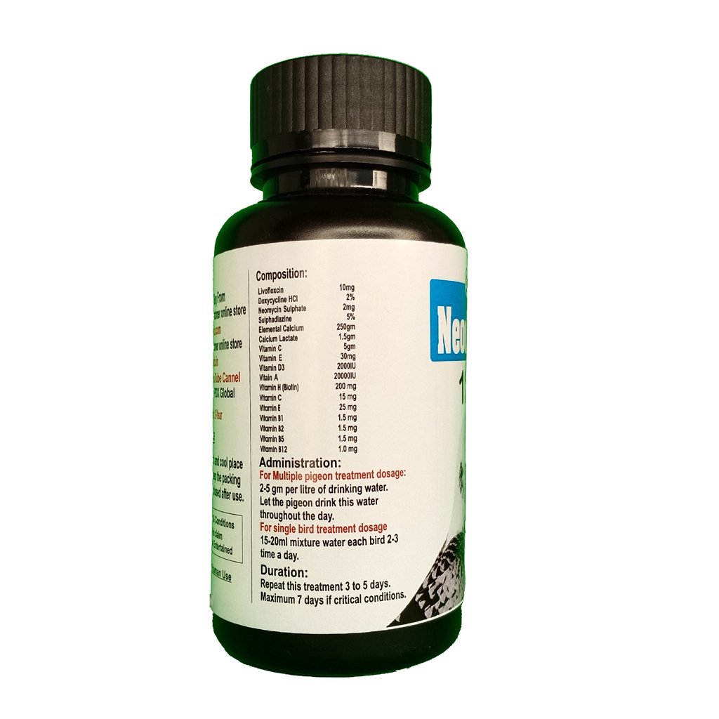 Pigeon Treatment Medicine 12in1 Neodox-DS Powder 6 Neodox Back