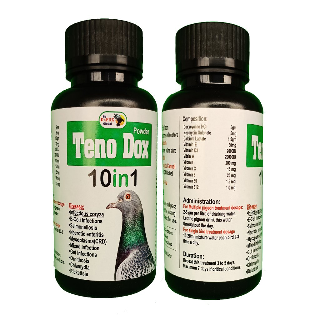 Pigeon Treatment Medicine 10in1 Tenodox Powder 8 Teno