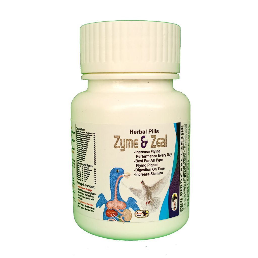 Zyme and Zeal Herbal Pills For Pigeon Digestion And Flying 2 Zyme Zeal Front