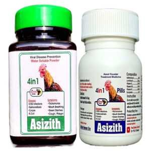 Roosters  medicine, 4in1 Asizith,Tablet, Powder