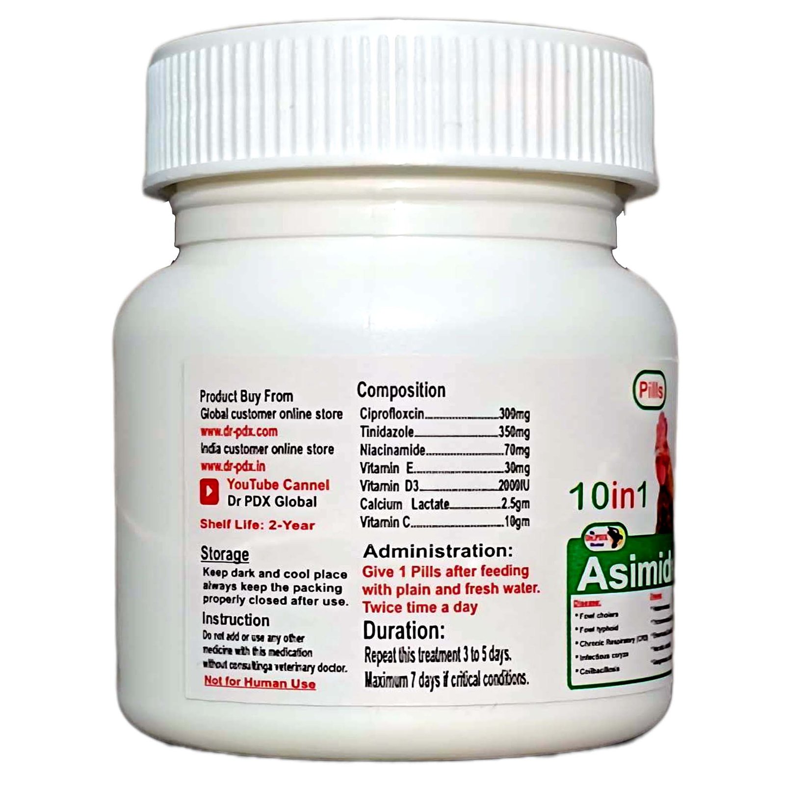 Aseel Rooster 10in1 Treatment Medicine Asimide Powder or Pills 10 Rooster Asimide Pills 2