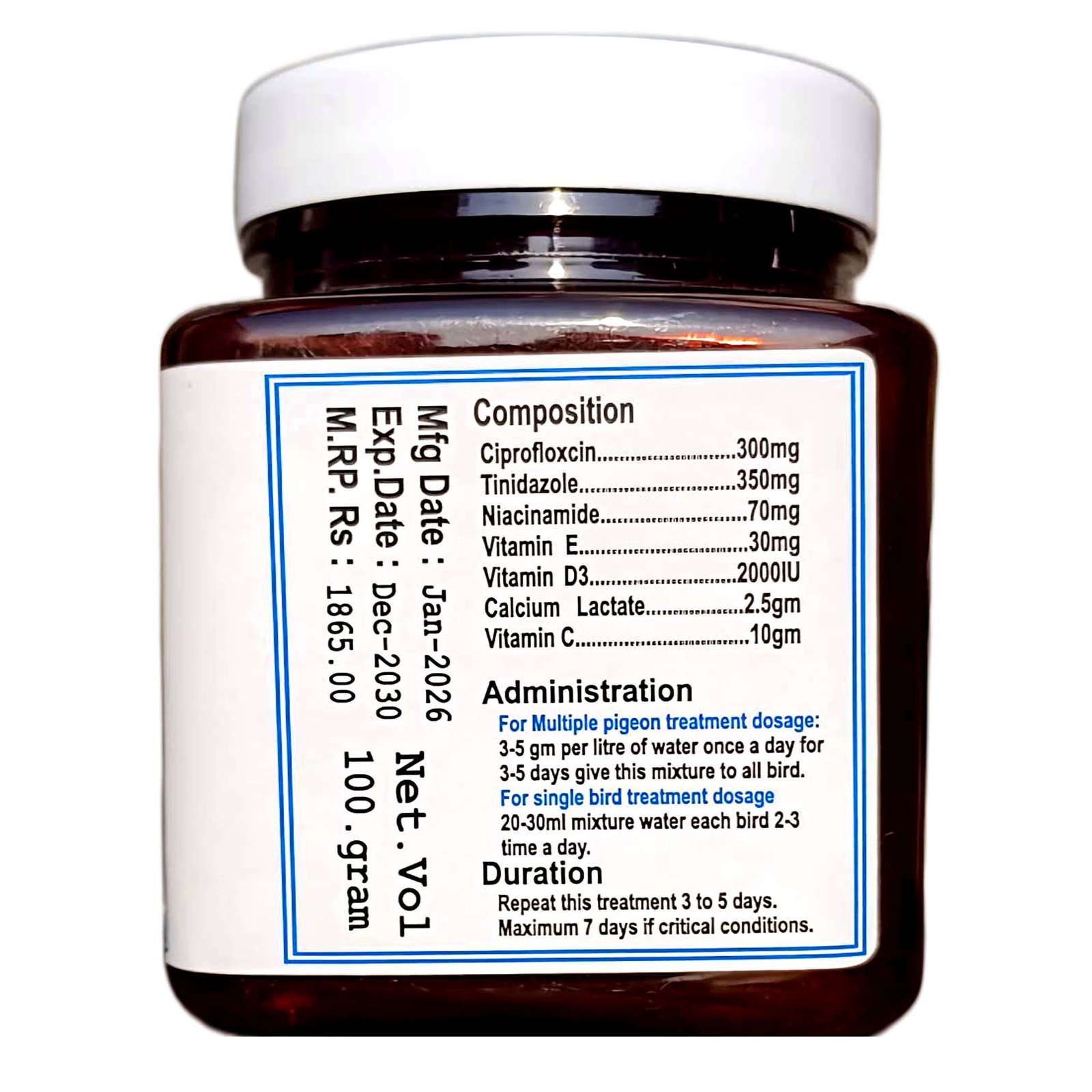 Aseel Rooster 10in1 Treatment Medicine Asimide Powder or Pills 6 Rooster Asimide Powder 2